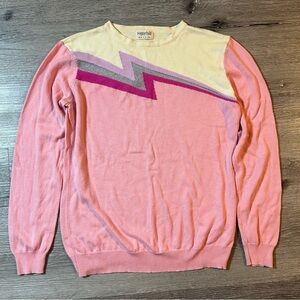 Sugarhill Brighton Astrid Jumper Pink/Off-White Lightning Flash Sweater Size 6